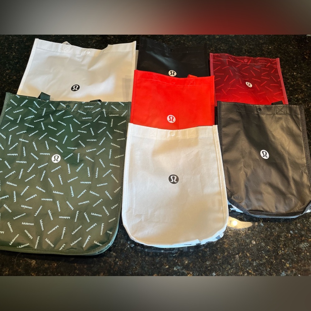 lululemon athletica Reusable Tote Bag Set - Red, Black, White, Green